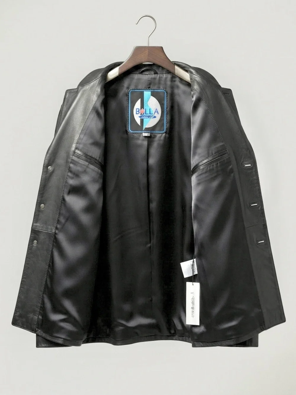 Vintage Bella Men’s Black Leather Blazer Jacket Size XL